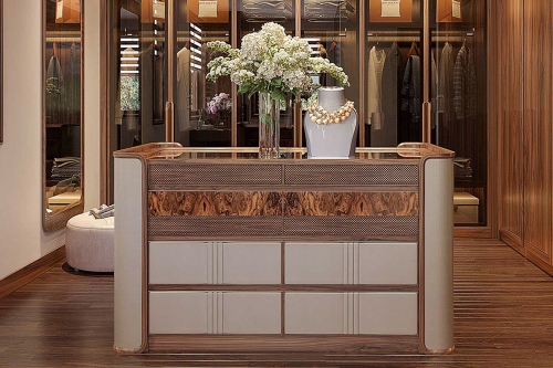 Tủ phụ kiện gỗ óc chó mẫu 15