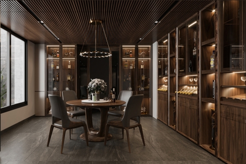 Tủ rượu gỗ óc chó TR-01