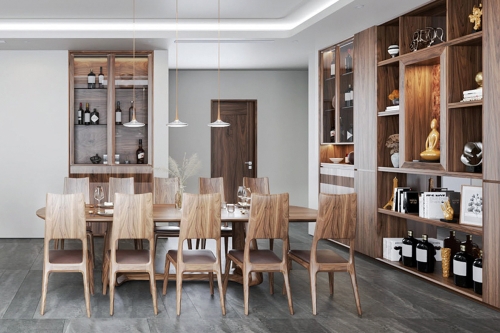 Tủ rượu gỗ óc chó TR-06