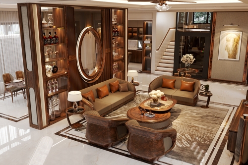 Tủ trang trí gỗ óc chó mẫu TPK-03