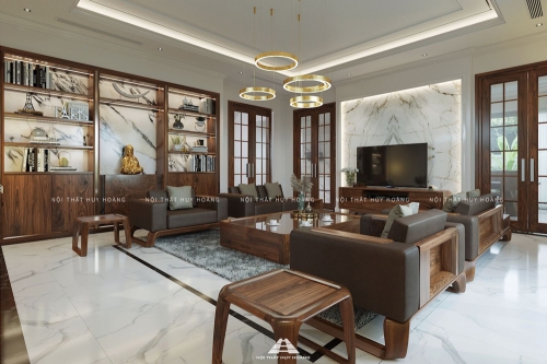 Tủ trang trí gỗ óc chó mẫu TPK-09