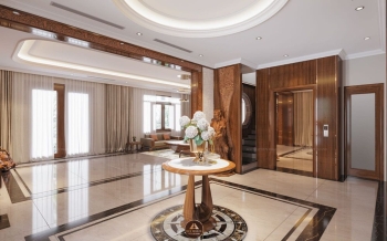 Thiết kế nội thất gỗ óc chó biệt thự cao cấp tại Hà Nam