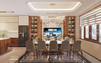 Thiết kế nội thất gỗ óc chó biệt thự cao cấp tại Hà Nam