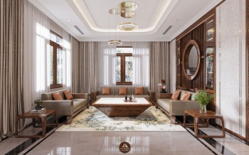 Thiết kế nội thất gỗ óc chó biệt thự cao cấp tại Hà Nam
