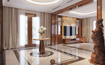 Thiết kế nội thất gỗ óc chó biệt thự cao cấp tại Hà Nam