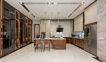 Chiêm ngưỡng thiết kế nội thất gỗ óc chó biệt thự Lào Cai