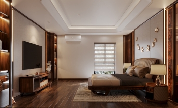 Chiêm ngưỡng thiết kế nội thất gỗ óc chó biệt thự Lào Cai