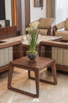 Thiết kế nội thất gỗ óc chó biệt thự Nguyệt Quế Vinhomes Riverside The Harmony
