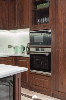 Thiết kế nội thất gỗ óc chó biệt thự Nguyệt Quế Vinhomes Riverside The Harmony