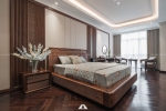 Thiết kế nội thất gỗ óc chó biệt thự Nguyệt Quế Vinhomes Riverside The Harmony