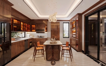 Thiết kế và thi công nội thất gỗ óc chó biệt thự Thanh Hóa