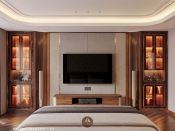 Thiết kế và thi công nội thất gỗ óc chó biệt thự Thanh Hóa