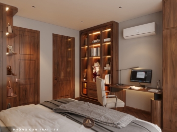 Thiết kế và thi công nội thất gỗ óc chó biệt thự Thanh Hóa