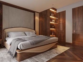 Thiết kế và thi công nội thất gỗ óc chó biệt thự Thanh Hóa