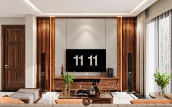 Thiết kế và thi công nội thất gỗ óc chó biệt thự Thanh Hóa