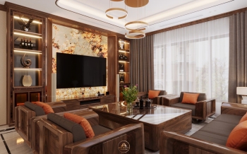 Thiết kế và thi công nội thất gỗ óc chó biệt thự Thanh Hóa