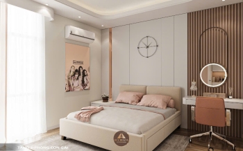 Thiết kế nội thất gỗ óc chó biệt thự Thủ Đức