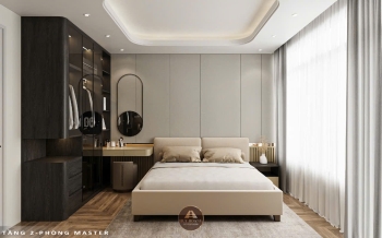 Thiết kế nội thất gỗ óc chó biệt thự Thủ Đức