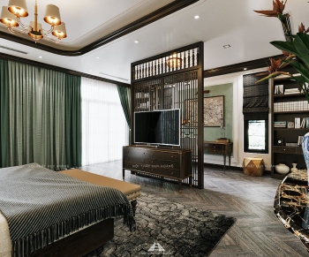 Thiết kế nội thất nhà phố phong cách indochine tại Gia Lâm, Hà Nội