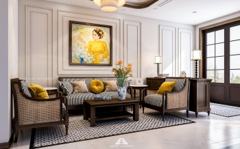 Thiết kế nội thất nhà phố phong cách indochine tại Gia Lâm, Hà Nội