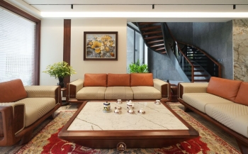 THIẾT KẾ NỘI THẤT GỖ ÓC CHÓ VILLA MỸ ĐÌNH