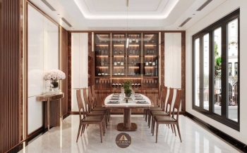 Dự án thiết kế và thi công nội thất gỗ óc chó villa Hải Phòng