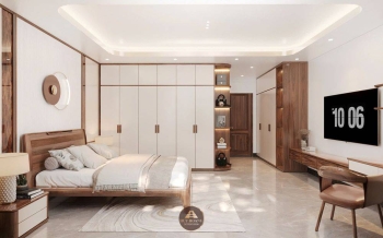 Dự án thiết kế và thi công nội thất gỗ óc chó villa Hải Phòng