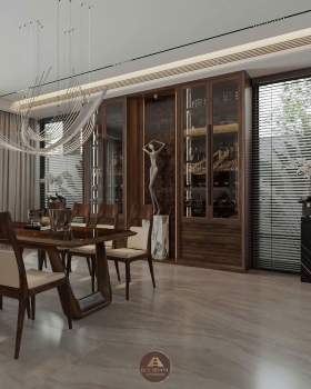 THIẾT KẾ NỘI THẤT GỖ ÓC CHÓ VILLA MIÊU NHA