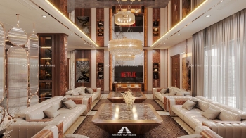 Thiết kế nội thất gỗ óc chó biệt thự Vinhomes Riverside