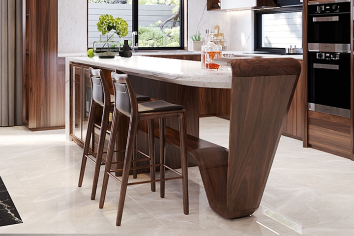 Ghế quầy bar gỗ óc chó