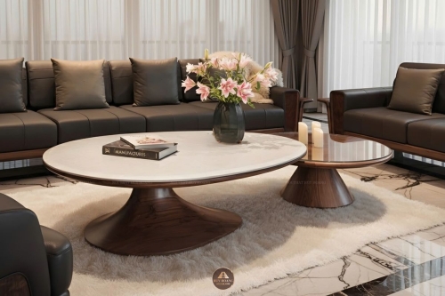 Bàn trà gỗ óc chó mẫu 07