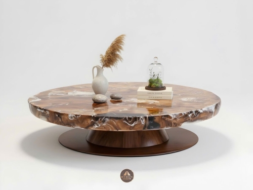 Bàn trà gỗ óc chó mẫu 11