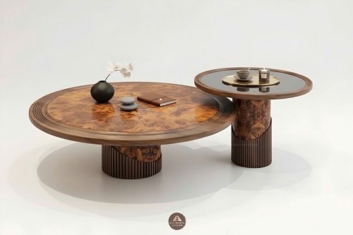 Bàn trà gỗ óc chó mẫu 14