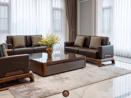 Sofa gỗ óc chó Avalon 30 phong cách tối giản