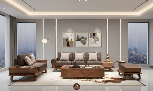 Sofa gỗ óc chó Avalon 40 đơn giản, hiện đại