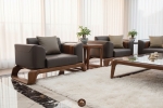 Sofa gỗ óc chó Avalon 42 chân thuyền cách điệu