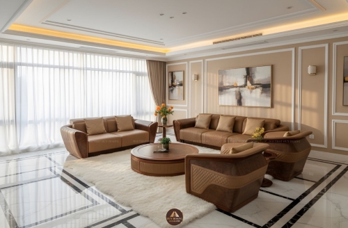 Sofa gỗ óc chó Avalon 46 dáng cong độc đáo