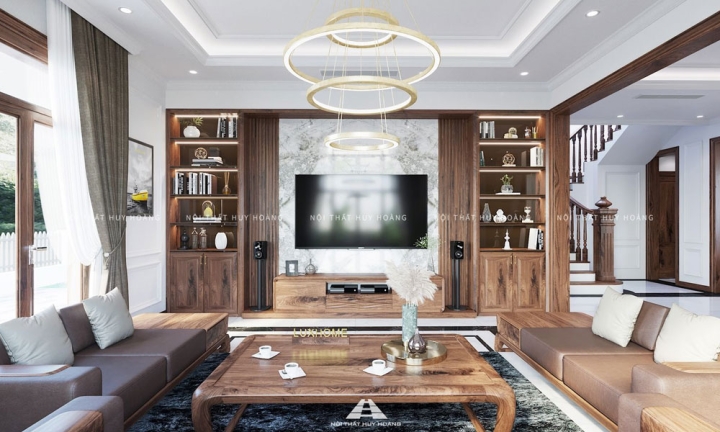 Tủ trang trí gỗ óc chó