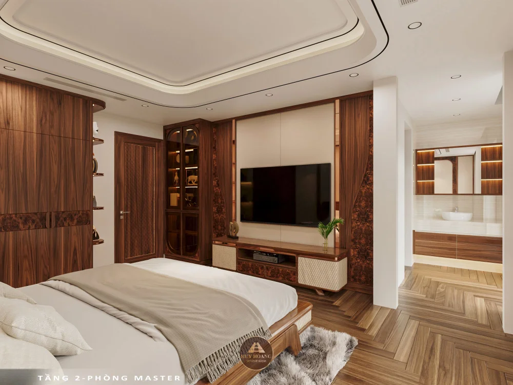 Dự Án Hoàn Thiện: Biệt Thự Gỗ Óc Chó Modern Luxury Tại Vinhomes Vũ Yên
