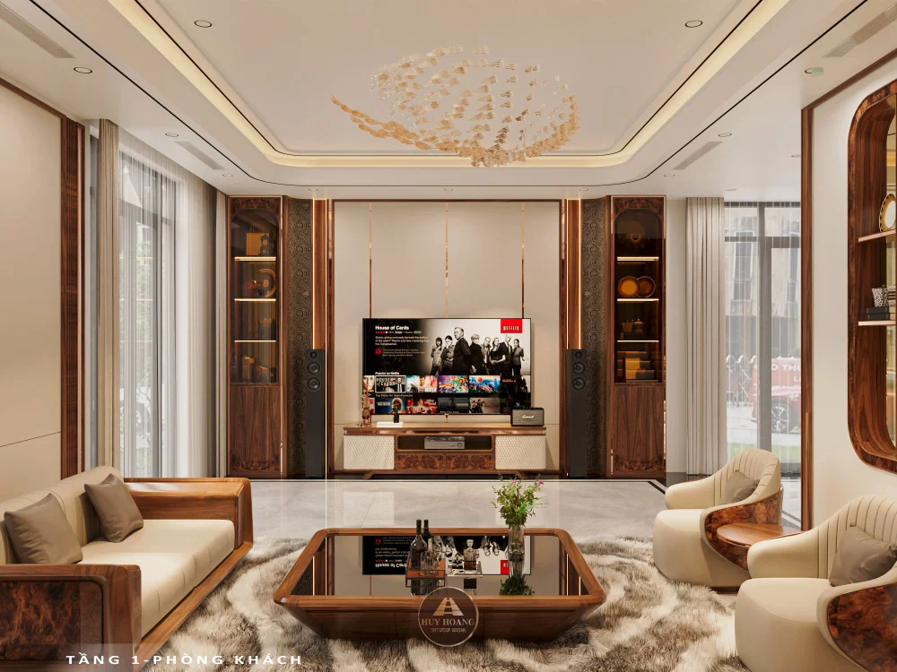 Dự Án Hoàn Thiện: Biệt Thự Gỗ Óc Chó Modern Luxury Tại Vinhomes Vũ Yên