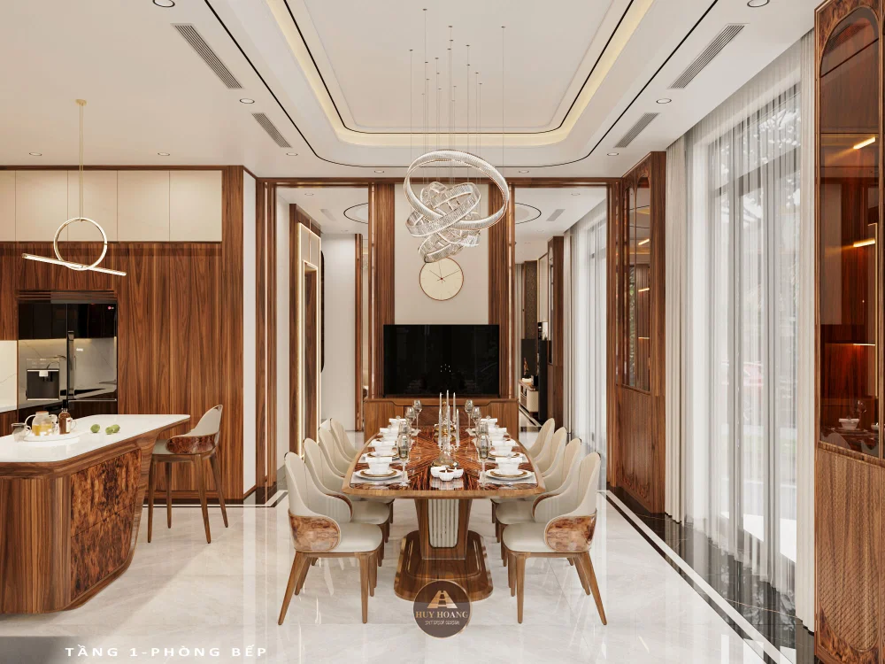 Dự Án Hoàn Thiện: Biệt Thự Gỗ Óc Chó Modern Luxury Tại Vinhomes Vũ Yên