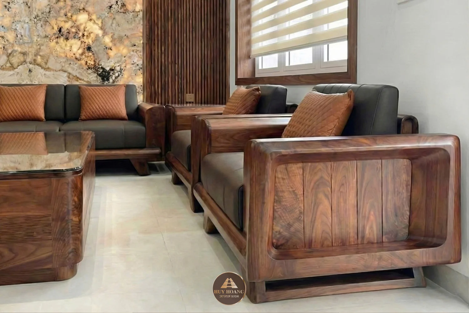 Bộ sofa gỗ óc chó Avalon Royal King