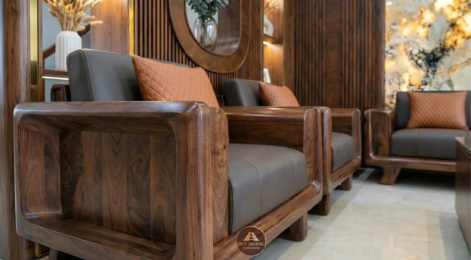 Bộ sofa gỗ óc chó Avalon Royal King