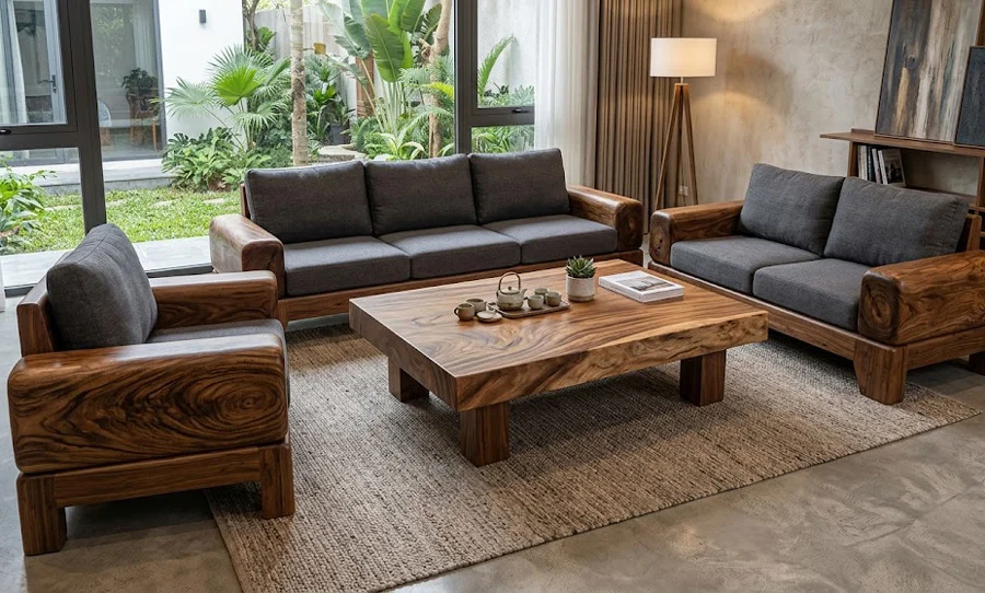 Sofa Gỗ Óc Chó Nguyên Khối: Tuyệt Tác Xa Xỉ Dành Cho Giới Siêu Giàu
