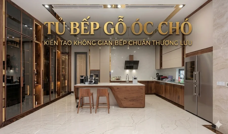 Tủ bếp gỗ óc chó