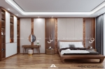 Thiết kế nội thất gỗ óc chó đẹp, ấn tượng tại biệt thự Yên Bái