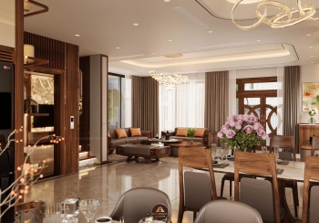 THIẾT KẾ NỘI THẤT GỖ ÓC CHÓ BIỆT THỰ VĨNH PHÚC