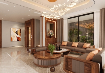 THIẾT KẾ NỘI THẤT GỖ ÓC CHÓ BIỆT THỰ VĨNH PHÚC