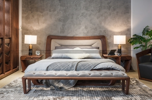 Táp đuôi giường gỗ óc chó mẫu 03