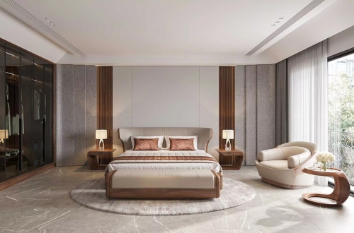 Táp đuôi giường gỗ óc chó mẫu 05